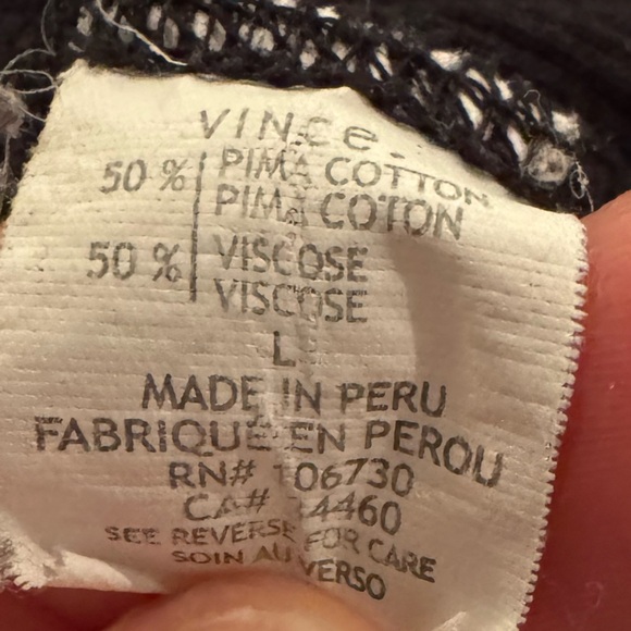 VINCE Scoop-Neck Tank Black Sz Large - Picture 8 of 10